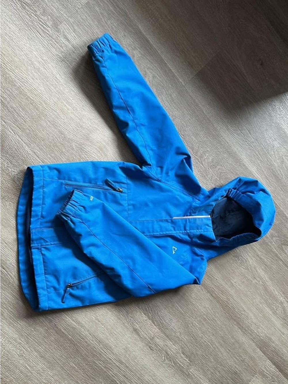 Kids Blue Hooded Shell Jacket - Lightweight Waterproof Coat